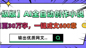 【升级版】AI全自动创作小说，日更30万字，一键成文600章-阿鑫