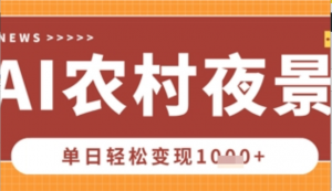 Deepseek制作农村夜景视频，i，一条视频点赞20W+，单日变现数张-阿鑫