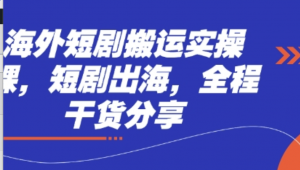 海外短剧搬运实操课，短剧出海，全程干货分享-阿鑫