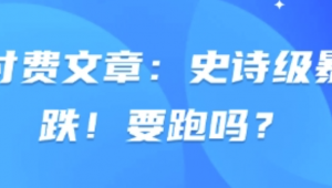 付费文章:史诗级暴跌!要跑吗?-阿鑫