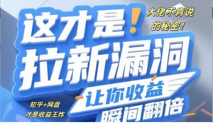 大佬不肯说的秘密，这才是拉新漏洞，让你 收益瞬间翻倍-阿鑫