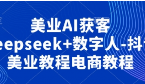 美业AI获客Deepseek+数字人-抖音美业教 程电商教程-阿鑫