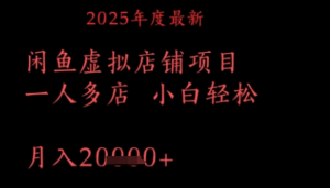 2025年度最新闲鱼虚拟店铺项目一人多店 小白轻松，月入1w+-阿鑫