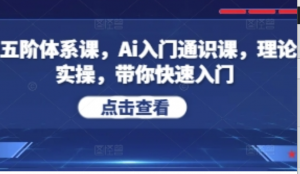 Ai五阶体系课，Ai入门通识课，理论+实操，带你快速入门-阿鑫
