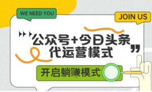 公众号+今日头条双代运营,收益可观,有账号就行,单日稳定变现多张【揭秘)-阿鑫