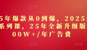 2025年爆款从0到爆,2025淘系精品系列课,25年全新升级版:1000W+1年广告 费-阿鑫