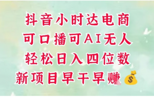 零售新电商，抖音小时达火热进行中，可做口播，可做AI无人，轻松日入四位数-阿鑫