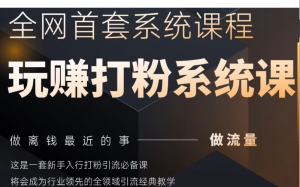 2025行业首套全网全域打粉系统神课，做流量做离钱最近的事，一套新手入行打粉 引流必备课-阿鑫