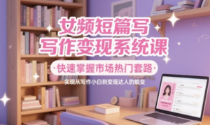 女频短篇写作变现系统课，快速掌握市场热门套路，实现从写作小白到变现达人的蜕变-阿鑫