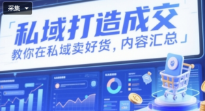 私域打造成交，教你在私域卖好货，内容汇总-阿鑫