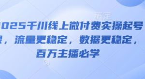 2025千川线上微付费实操起号课，流量更稳定，数据更稳定，百万主播必学-阿鑫