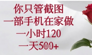 你只管截图,一部手机在家可以做,一小时120.一天5张+【揭秘】-阿鑫