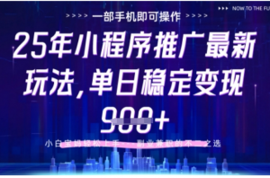 25年小程序挂G推广掘金最新玩法，一部手机即可操作，保底日入9张+【揭秘】-阿鑫