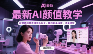 最新AI颜值教学，超震撼的颜值博主新玩法，推荐新手操作，流量稳定-阿鑫