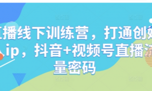 直播线下训练营，打通创始人ip，抖音+视 频号直播流量密码-阿鑫
