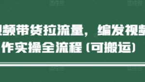 短视频带货拉流量，编发视频制作实操全流 程(可搬运)-阿鑫