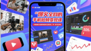 爆火全网的手机短视频变现课，0基础教你拍摄剪辑涨粉运营变现，用一部手机挣钱-阿鑫