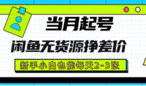 闲鱼无货源挣差价，新手小白也能当月出单起号-阿鑫
