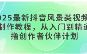 2025最新抖音风景类视频手机制作教程从入门到精通,撸创作者伙伴计划-阿鑫