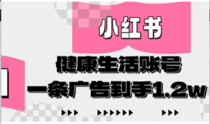 小红书AI健康生活账号,作品制作简单好变现,一条广告到手1.2w-阿鑫