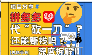 2025最新】拼多多代坎助力项目深度拆解:还能挣钱吗?全流程玩法-阿鑫