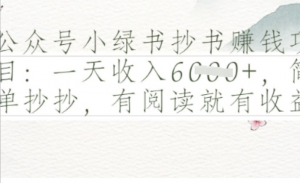 公众号小绿书抄书挣钱项目:一天收入多张，简单抄抄，有阅读就有收益-阿鑫