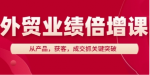 外贸业绩倍增课,从产品,获客,成交抓关键突破-阿鑫