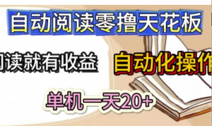 自动阅读零撸天花板，阅读就有收益，单机一天20+，工具自动化操作-阿鑫