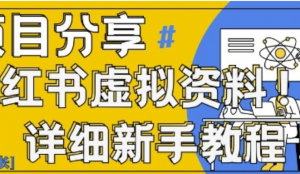 小红书虚拟资料变现野路子，0基础20分钟天，新手也能日入3张+(附资料包)-阿鑫