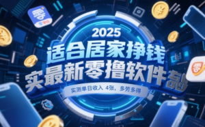 适合居家挣钱2025最新零撸软件，实测单日收入4张，多劳多得 一部手机即可操作 【揭秘】-阿鑫