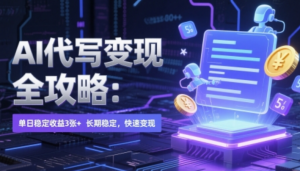 AI代写变现全攻略:单日稳定收益 3张+，长期稳定，快速变现【揭秘)-阿鑫
