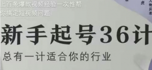 新手起号36计，上百条爆款视频经验，帮你搞定短视频问题-阿鑫