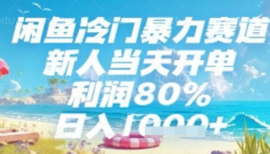 闲鱼冷门暴力赛道，新人当天开单，利润80%，日入几张，长期可做【揭秘】-阿鑫