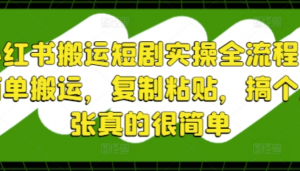 小红书搬运短剧实操全流程，简单搬运，复制粘贴，搞个几张真的很简单-阿鑫