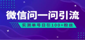 流量风口《微信问一问引流》可引流到公众号及视频号,实测单号日引流100+ -阿鑫