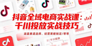 抖音全域电商实战课:千川投放实战技巧,涵盖赛道选择、经营策略制定/等等-阿鑫