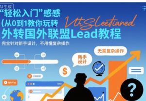 国外联盟賺美刀项目,从0到1教你玩转国外联盟Lead教程,纯新手可操作性100%-阿鑫