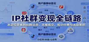 IP社群变现全链路，从定位获客到社群运营、文案成交，知识付费与活动策划-阿鑫