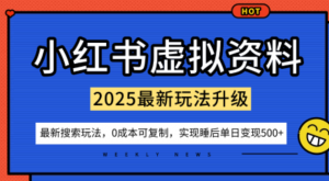 小红书虚拟资料项目:最新搜索流变现玩法,0成本简单可复制,一人多店打法,新手也可轻松日入5张+-阿鑫