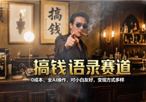 搞钱语录赛道，0成本，全AI操作，对小白友好，变现方式多样-阿鑫