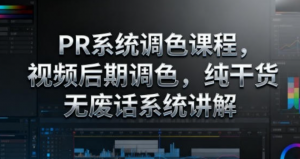 PR系统调色课程,视频后期调色,纯干货无废话系统讲解-阿鑫